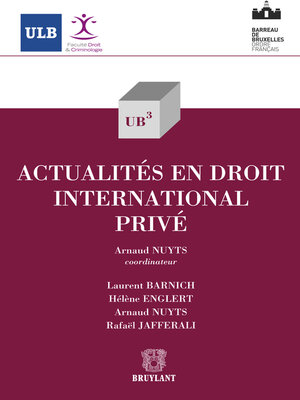 cover image of Actualités en droit international privé